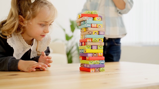 Amazon.com: Nene Toys Wooden Block Stacking Game – 4-in-1 Tumble